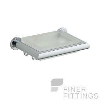 NIDUS 6950 CHR ORBIT SOAP DISH W FROSTED GLASS CHROME PLATE