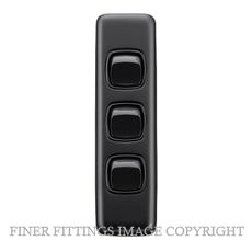 TRADCO 5346 SWITCH-CLIP ON-3 GANG MB BL 30X108 MATT BLACK