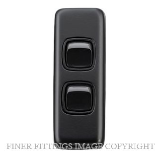 TRADCO 5341 SWITCH-CLIP ON-2 GANG MB BL 30X82 MATT BLACK