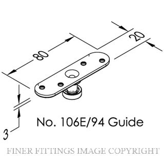 BRIO 106E/94 GUIDE EDGE FIX SS SATIN STAINLESS