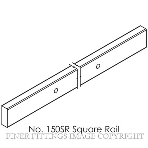 BRIO 150 SQUARE TOP RAIL SATIN STAINLESS