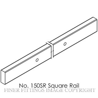 BRIO SQUARE RAIL WITH END CAPS SSS 2000MM SATIN STAINLESS
