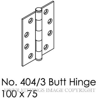 BRIO 404/3S HINGE BUTTON TIP SS 101X76MM SATIN STAINLESS