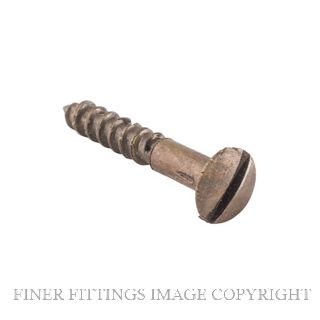 TRADCO SCAB19 DOMED HEAD SCREW 5 GAUGE ANTIQUE BRASS