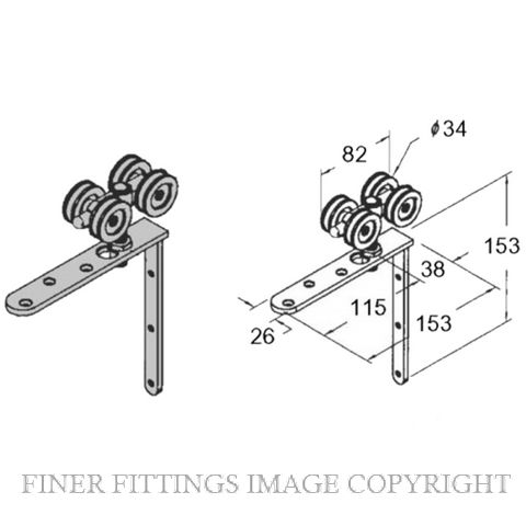 BRIO 52GN - 52SS-GN ANGLE BRACKET HANGERS