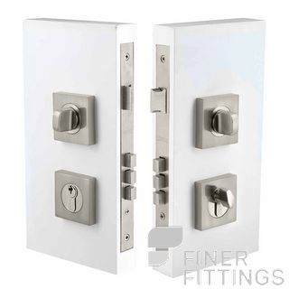 WINDSOR BRASS 1184 BN DOUBLE TURN LOCK SQUARE 60MM BRUSHED NICKEL