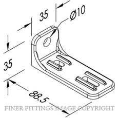 BRIO 5SS/120 FACE FIX BRACKET SATIN STAINLESS