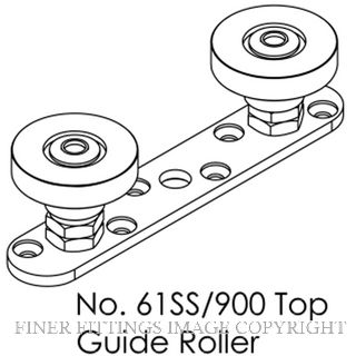 BRIO 61SS/900 TOP GUIDE DOUBLE NYLON ROLLER SATIN STAINLESS