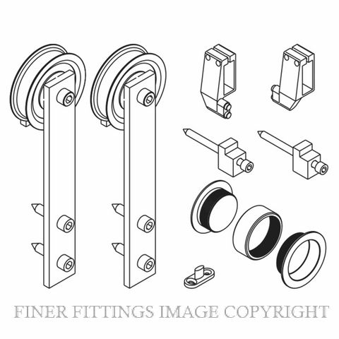 BRIO OPEN RAIL SQUARE TIMBER FITTING PACK SSS PVD BLACK