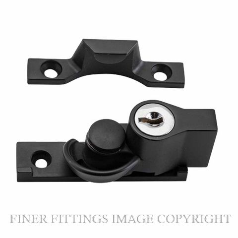 TRADCO 9864 SASH FASTENER NARROW - LOCKING MATT BLACK