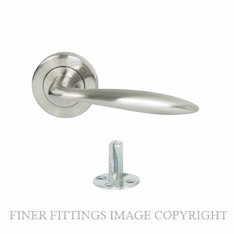 MILES NELSON MILANO TIVOLI ROUND ROSE LEVERSETS SATIN NICKEL