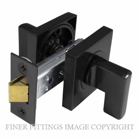 WINDSOR 9096 BLK MINI TURN LATCH SET - 60MM B/S SQ. ROSE MATT BLACK