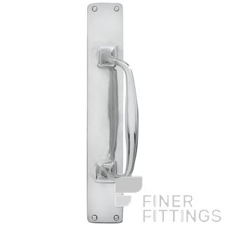 DELF 0169C DOOR PULL HANDLE ON PLATE 300MM CHROME PLATE