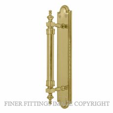 WINDSOR 5038 UB PULL HANDLE ON BACK PLATE UNLACQUERED BRASS