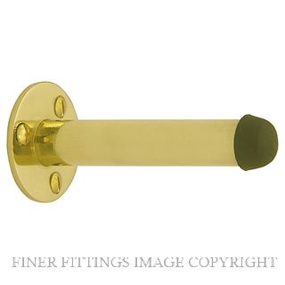 WINDSOR 5186 PB 87MM PIPE DOORSTOP SKIRTING FIX POLISHED BRASS