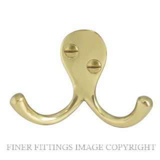 WINDSOR 5236 PB DOUBLE ROBE HOOK POLISHED BRASS