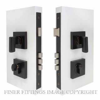 WINDSOR 1365 BLK MINI TURN ENTRANCE LOCK KIT SQUARE 60MM MATT BLACK