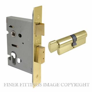 WINDSOR 1170 UB LOCK KIT - EURO 57MM (1115+1148) UNLACQUERD BRASS