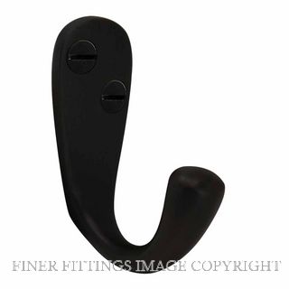 WINDSOR 5196 BLK COAT HOOK - SINGLE MATT BLACK