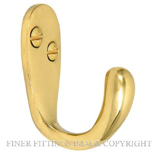 WINDSOR 5196 UB COAT HOOK - SINGLE UNLACQUERED BRASS