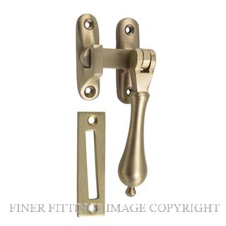 TRADCO 6663 CASEMENT FASTENER TEARDROP LONG THROW W50XP30MM DROP 95MM SATIN BRASS