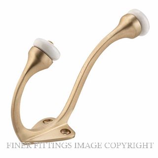 TRADCO 6705 HAT & COAT HOOK PORCELAIN TIP SATIN BRASS