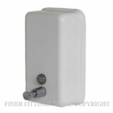 METLAM ML605W VERTICAL LIQUID SOAP DISPENSER WHITE POWDER COAT