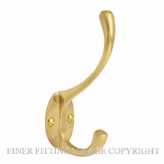 WINDSOR 3024 UB HAT AND COAT HOOK UNLAQUERED BRASS