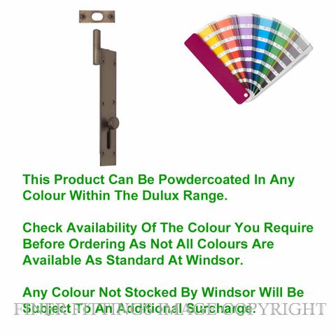 WINDSOR 5271 PC NECKED INWARD REVERSE BOLT 150MM POWDER COAT