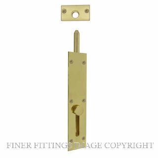 WINDSOR 5225 UB REVERSE BARREL BOLT 150MM UNLACQUERED BRASS