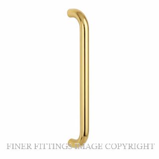 DW1685 400 19SFPB 400MM CENTRES X 19MM DIA SINGLE FRONT FIX POLISHED BRASS