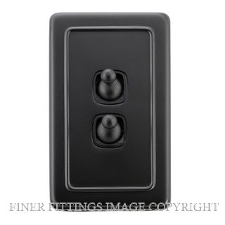 TRADCO 5353 SWITCH-TOGGLE-2 GANG MB BL 72X115 MATT BLACK