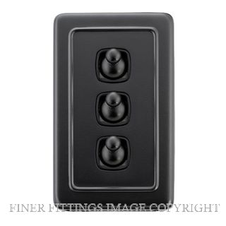 TRADCO 5354 SWITCH-TOGGLE-3 GANG MB BL 72X115 MATT BLACK