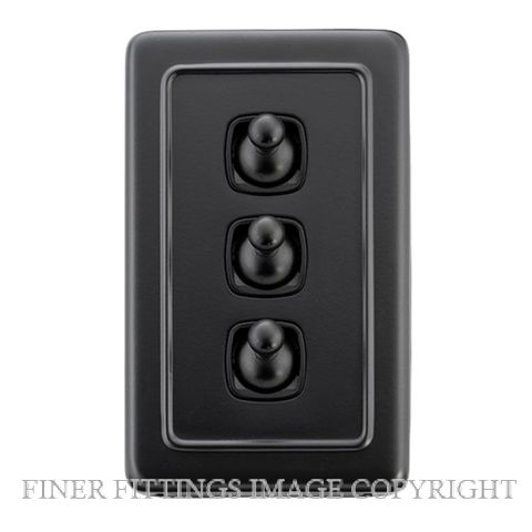 TRADCO 5354 SWITCH-TOGGLE-3 GANG MB BL 72X115 MATT BLACK