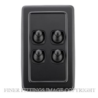 TRADCO 5355 SWITCH-TOGGLE-4 GANG MB BL 72X115 MATT BLACK