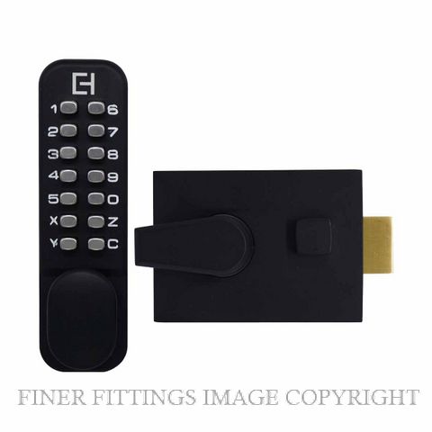 ELEMENT HARDWARE EH321-BLK DIGITAL RIM NIGHTLATCH LOCK MATT BLACK