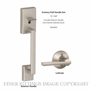 SCHLAGE SRE60085 CENTURY PULL HANDLE SET SATIN NICKEL