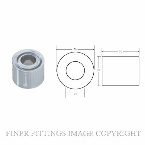 METLAM ML628 COLLAR COLLAR TO INCREASE FIXING HEIGHT 38 CHROME PLATE