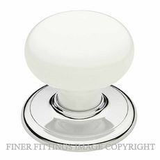 GAINSBOROUGH CLASSIC KNOB ON ROSE WHITE - CHROME PLATE