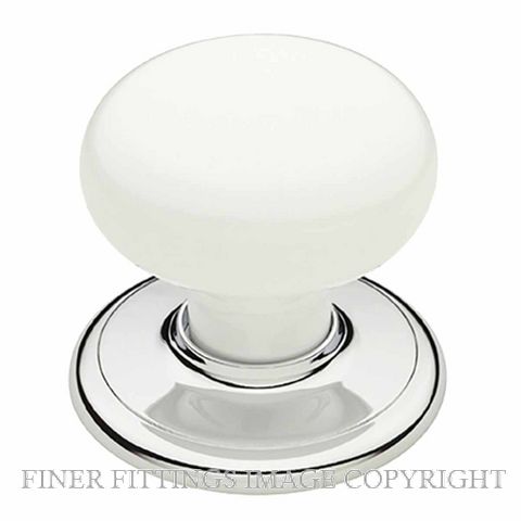 GAINSBOROUGH CLASSIC KNOB ON ROSE WHITE - CHROME PLATE