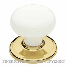 GAINSBOROUGH CLASSIC KNOB ON ROSE WHITE - BRIGHT GOLDTONE