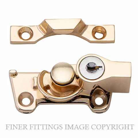 TRADCO 20310 SASH FASTENER LOCKING WIDE BASE ELECTROPLATED BRASS