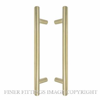 WINDSOR 8190 USB PULL HANDLE BACK TO BACK 300MM OA UNLACQUERED SATIN BRASS