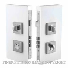 WINDSOR 1184 SS DOUBLE TURN LOCK SQUARE 60MM SATIN STAINLESS