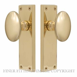 WINDSOR 5179 PB CAMDEN KNOB OVAL PLATE PASSAGE HANDLE SET POLISHED BRASS