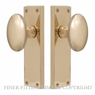 WINDSOR 5179 UB CAMDEN KNOB OVAL PLATE PASSAGE HANDLE SET UNLACQUERED BRASS