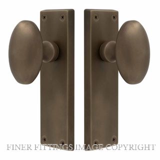 WINDSOR 5179 RB CAMDEN KNOB OVAL PLATE PASSAGE HANDLE SET ROMAN BRASS