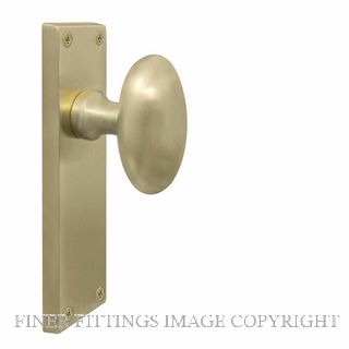 WINDSOR 5179 USB KNOB OVAL PLATE PASSAGE HANDLE SET UNLACQUERED SATIN BRASS