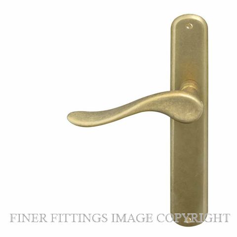 WINDSOR HAVEN OVAL RLB LONGPLATE RUMBLED BRASS