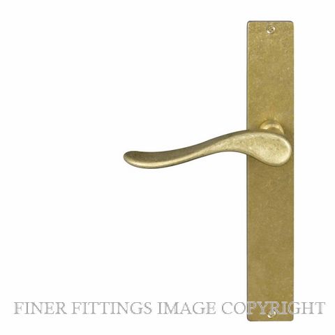 WINDSOR HAVEN SQUARE RLB LONGPLATE RUMBLED BRASS